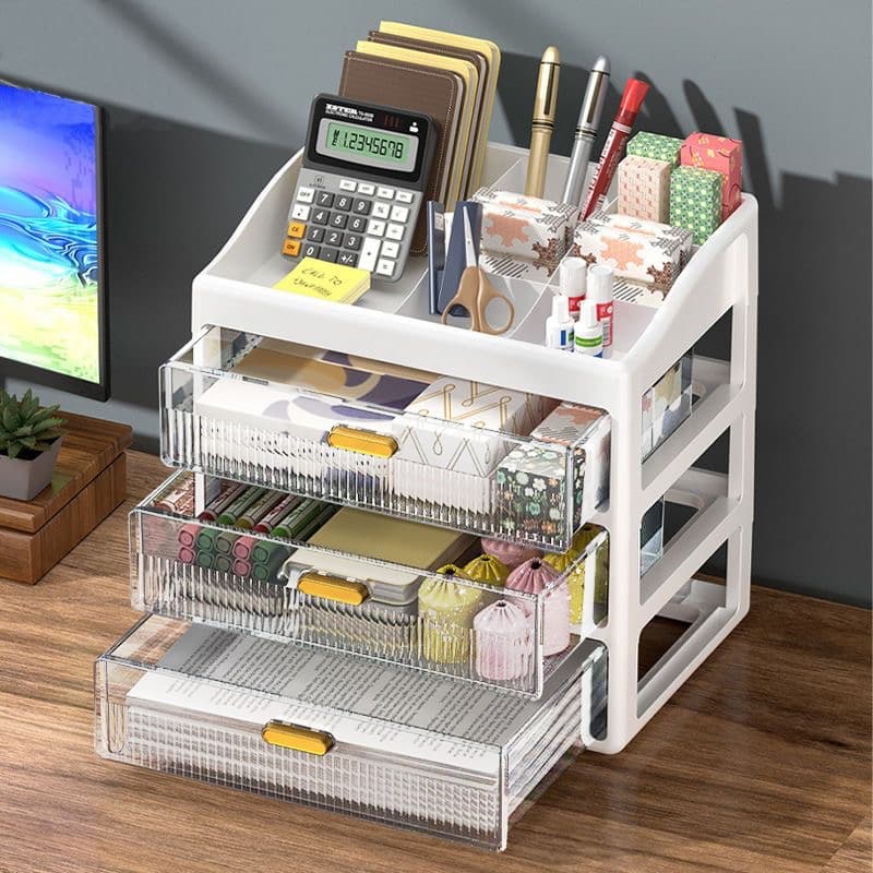 HEINOกว้าง27.6cmชั้นวางเครื่องสำอาง เรียบหรูดีไซน์โปร่งใสสวยงามกล่องเก็บเอนกประสงค์แบบมีลิ้นชัก - 1