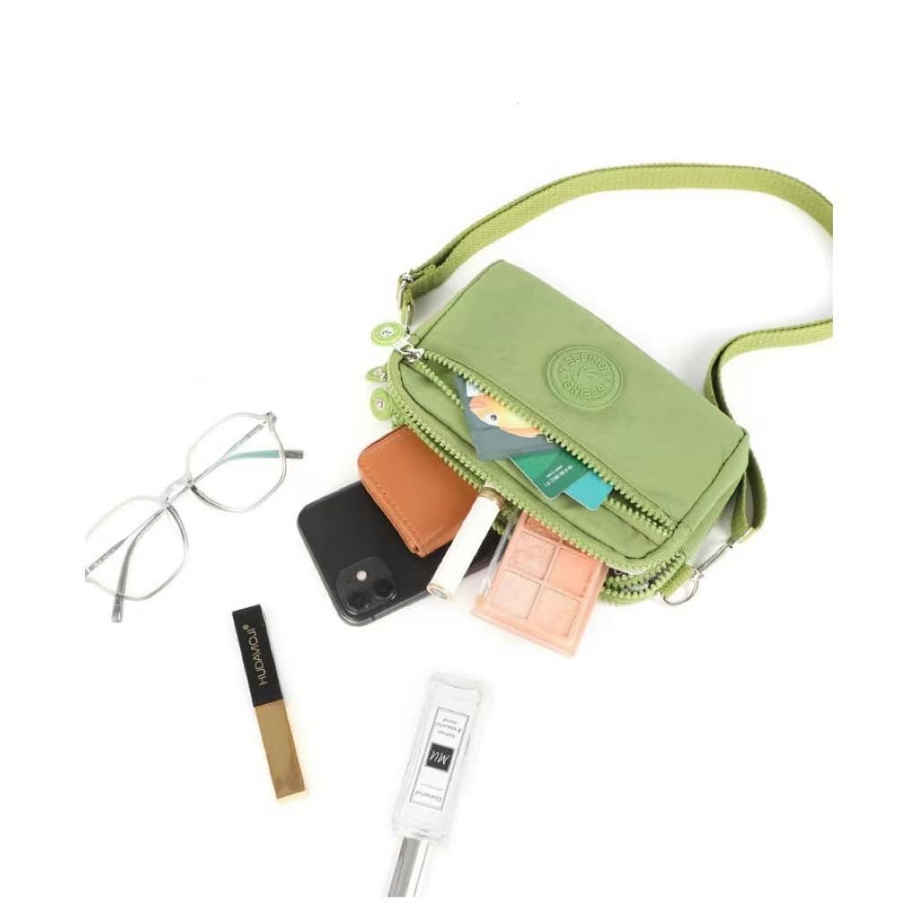 (B-555)🔥กระเป๋าสะพายข้างสําหรับผู้หญิง สไตล์เกาหลี เรียบง่าย ผ้าไนลอน กระเป๋าใส่โทรศัพท์มได้ 14สี - 3