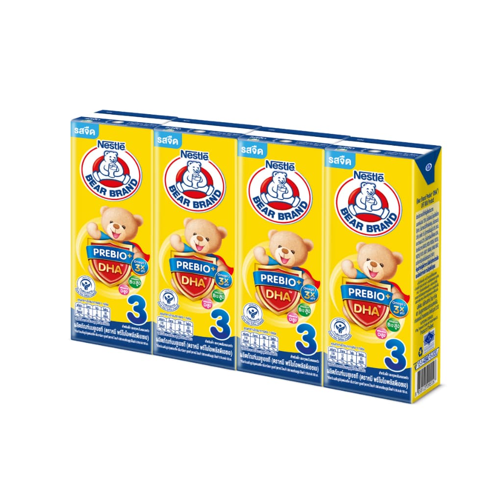[นมกล่อง] นมยูเอชที ตราหมี สูตร 3 พรีไบโอพลัส ดีเอชเอ 180 มล. 36 กล่อง x3 ลัง - 2