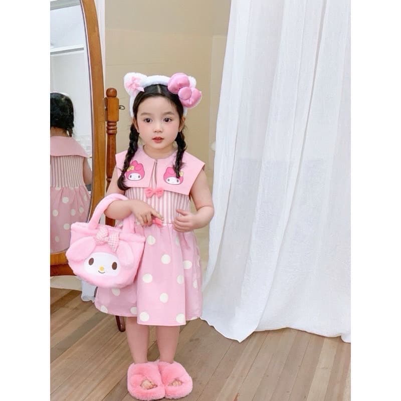 พร้อมส่ง  ✅เดรสมายเมโลดี้น่ารักสวยหวานสีชมพูวววว เดรสสำหรับเด็กผู้หญิงน่ารัก