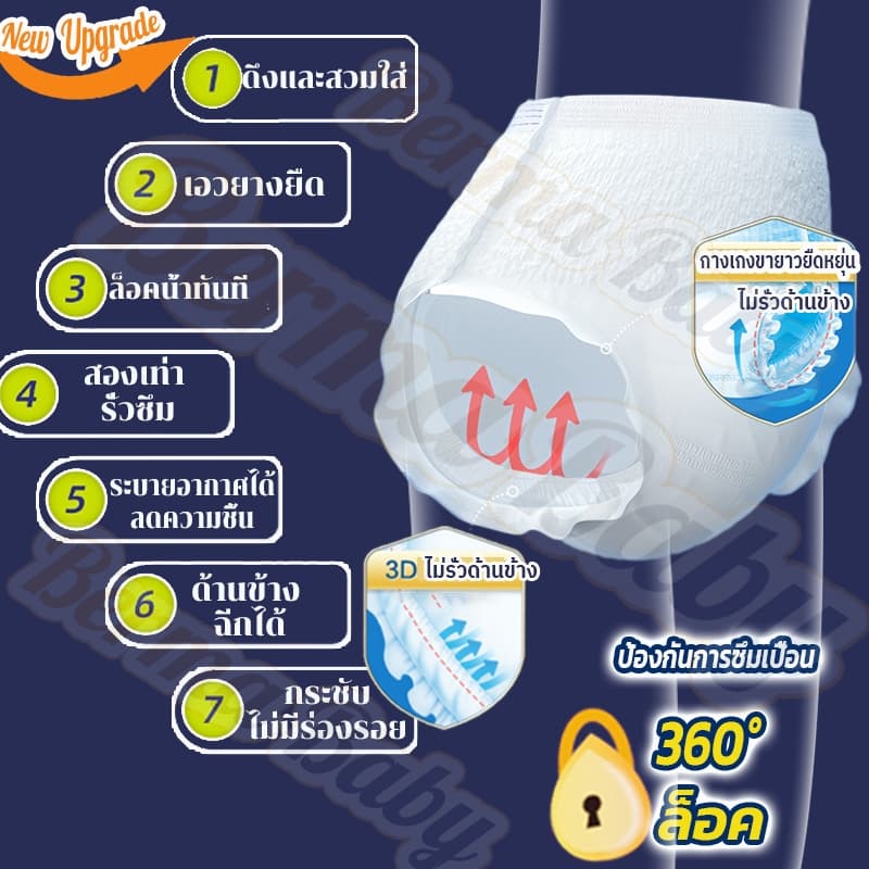 🔥พร้อมส่ง🔥10-50 ชิ้น ผ้าอ้อมผู้ใหญ่แบบกางเกง กางเกงซึมซับสบาย ใช้ได้ทั้งชายหญิง - 3