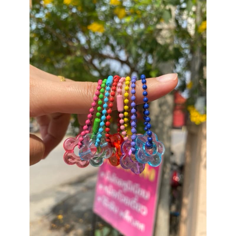 พวงกุญแจดอกไม้ สุ่มคละสี 1 ชิ้น พร้อมส่ง 📌