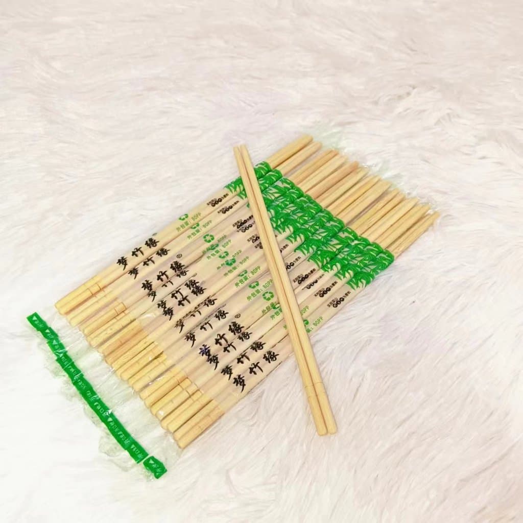 (50คู่)ตะเกียบไม้ไผ่ ใช้แล้วทิ้ง คุณภาพดี สะอาด ขนาด19.5cm - 6