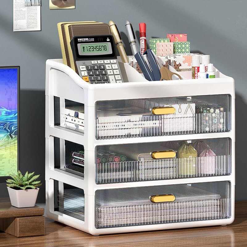 HEINOกว้าง27.6cmชั้นวางเครื่องสำอาง เรียบหรูดีไซน์โปร่งใสสวยงามกล่องเก็บเอนกประสงค์แบบมีลิ้นชัก - 5