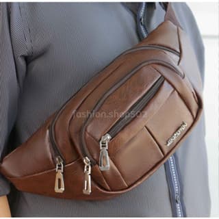 กระเป๋าคาดอก คาดเอว หนัง PU กันน้ำ กระเป๋าแฟชั่น Unisex ใส่วิ่ง ใส่เที่ยว ความจุเยอะ B-9