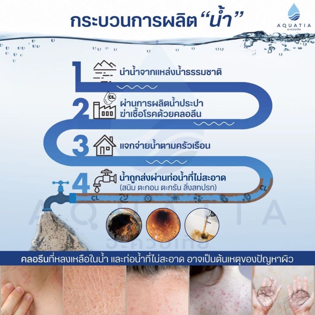 Aquatia กรองน้ำฝักบัว 2 ชั้น กรองคลอรีน สะอาดกว่า (อะควอเทีย ฟิลเตอร์กรองน้ำ ที่กรองน้ำประปา) - 1