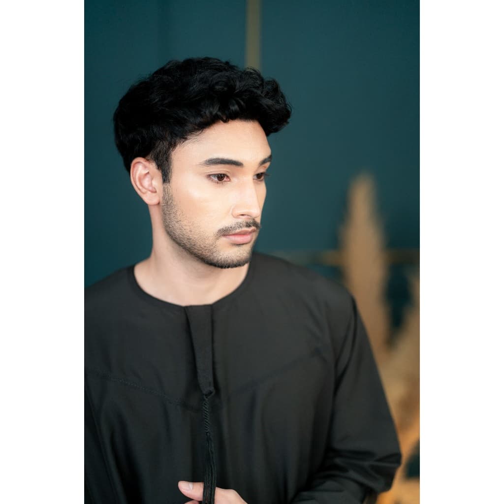 โต๊ปโอมานชายแขนยาว​ เพิ่มความหล่อด้วยพู่ตรงด้านหน้า และมีกระเป๋าด้านข้างทั้ง 2 ด้าน AE73วาริสมุสลิม - 1