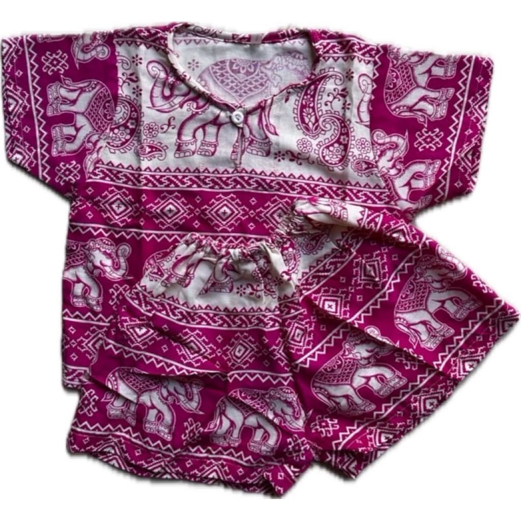 ชุดเด็กโปโลลายช้าง เนื้อผ้าเมมเบิดสปันสีไม่ตก(คละลาย)ให้ค่ะ - 3