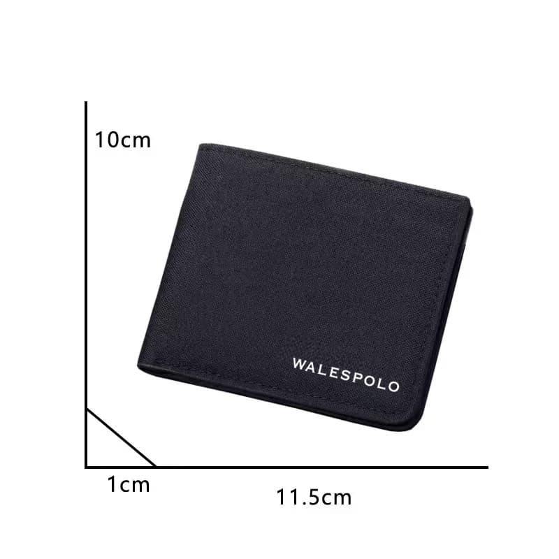 กระเป๋าสตางค์ ผ้าแคนวาส ใบสั้น ใส่บัตรเครดิตได้ สีดํา ฟ้า เทา แฟชั่นสําหรับผู้ชาย - 3