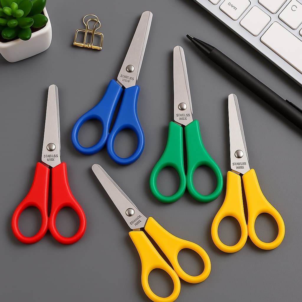 กรรไกร 1 ชิ้น คละสี มีสเกล กรรไกรตัดกระดาษ อุปกรณ์การเรียน DIY เครื่องเขียน โต๊ะทำงาน พร้อมส่ง ออกใบกำกับภาษีได้