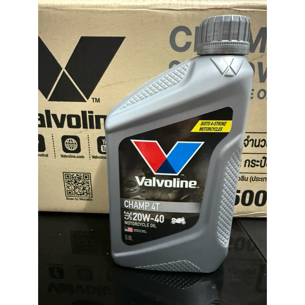 ของแท้100% น้ำมันเครื่อง Valvoline Champ 4T 20W-40 ขนาด 0.8ลิตร สำหรับรถจักรยานยนต์ [VAL GRAY] - 1