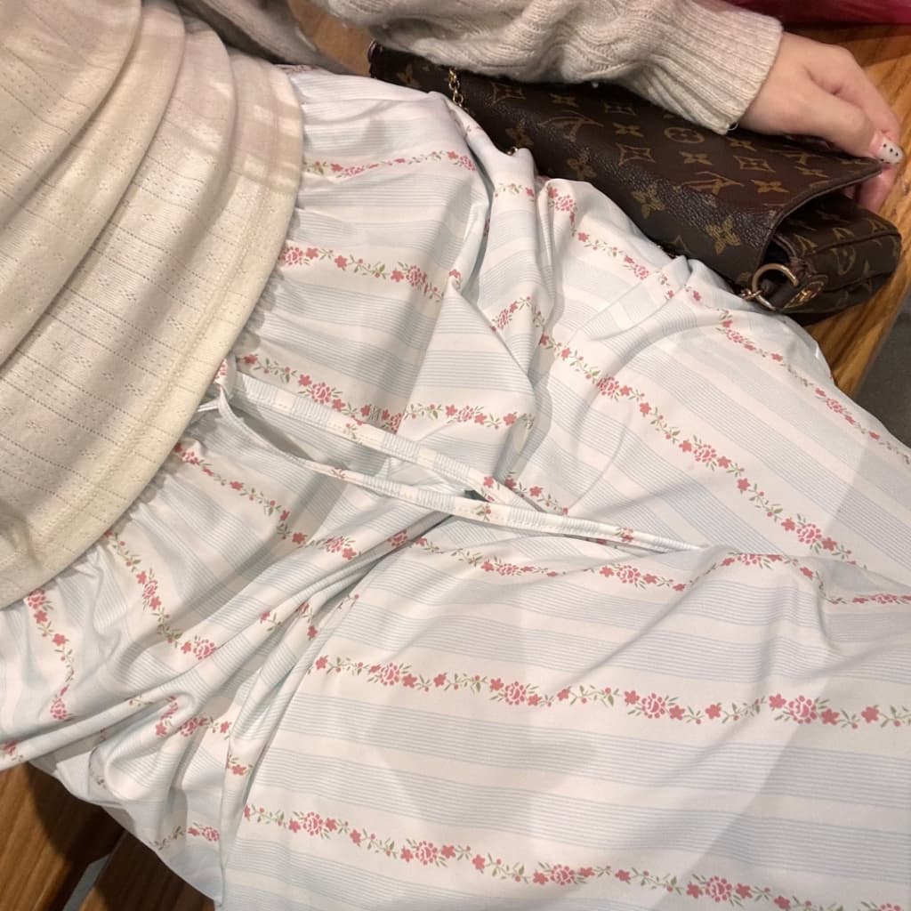 DOPEY.PUFFY / Rosie pants กางเกงขายาวผูกเชือกลายดอกไม้ - 2