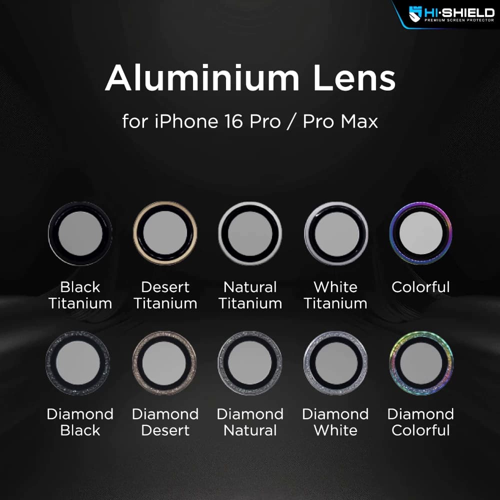Hi-Shield กระจกกันเลนส์ iPh๐ne Aluminum Lens ฟิล์มกล้อง แบบแยกตามเลนส์ ทุกสี สำหรับ IP17/16/15/14/13 - 4