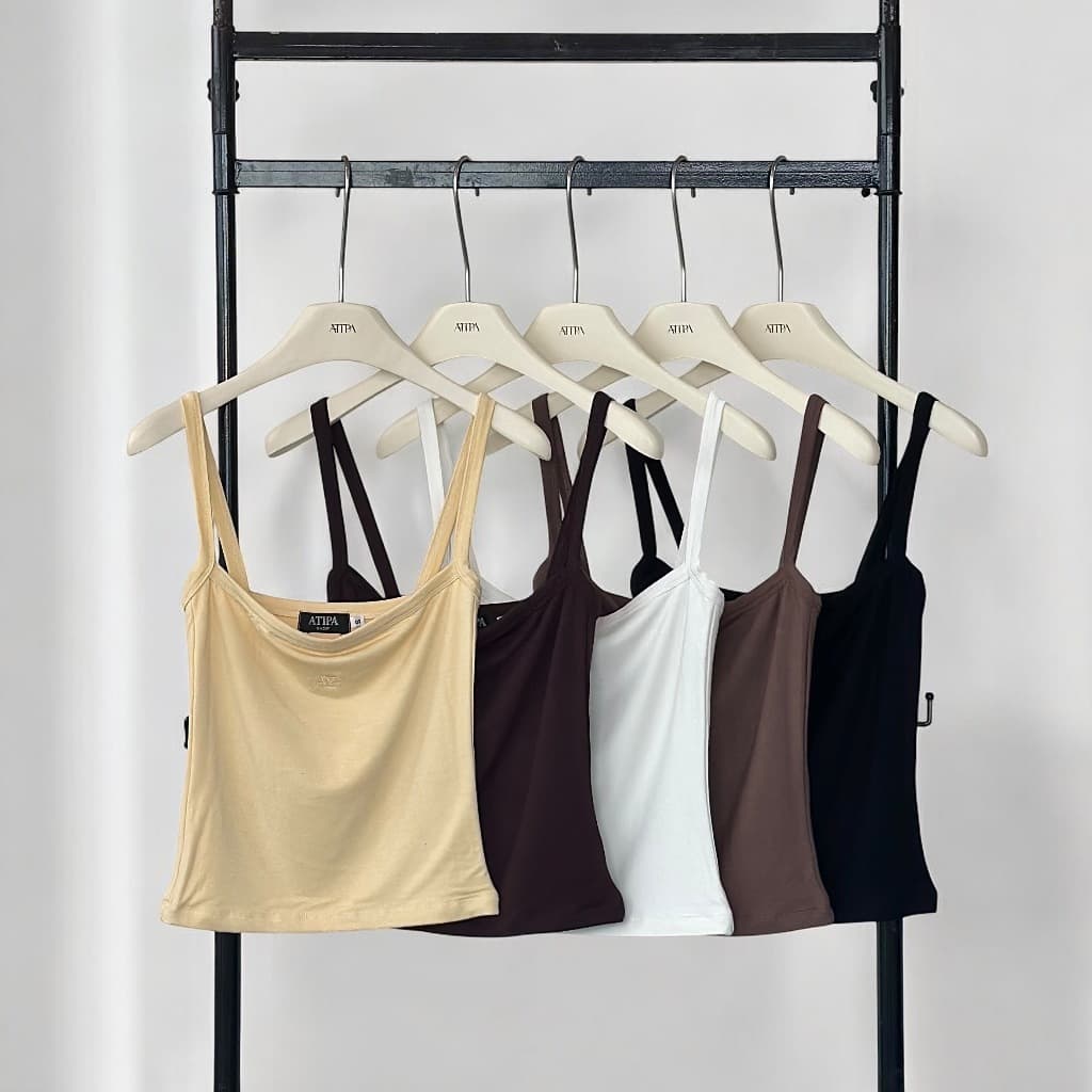Atipashop - CALLER RAYON TANK TOP เสื้อสายเดี่ยว คอเหลี่ยม ผ้าเรย่อน ปักโลโก้ - 6