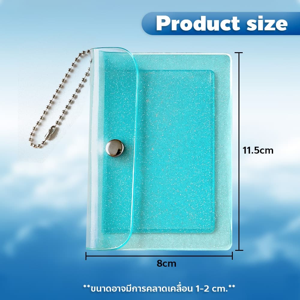 ERORO กระเป๋าสตางค์แบบใส มีกากเพชร มีกระดุมแม่เหล็ก หลากสีสัน จัดส่งจากประเทศไทย - 1