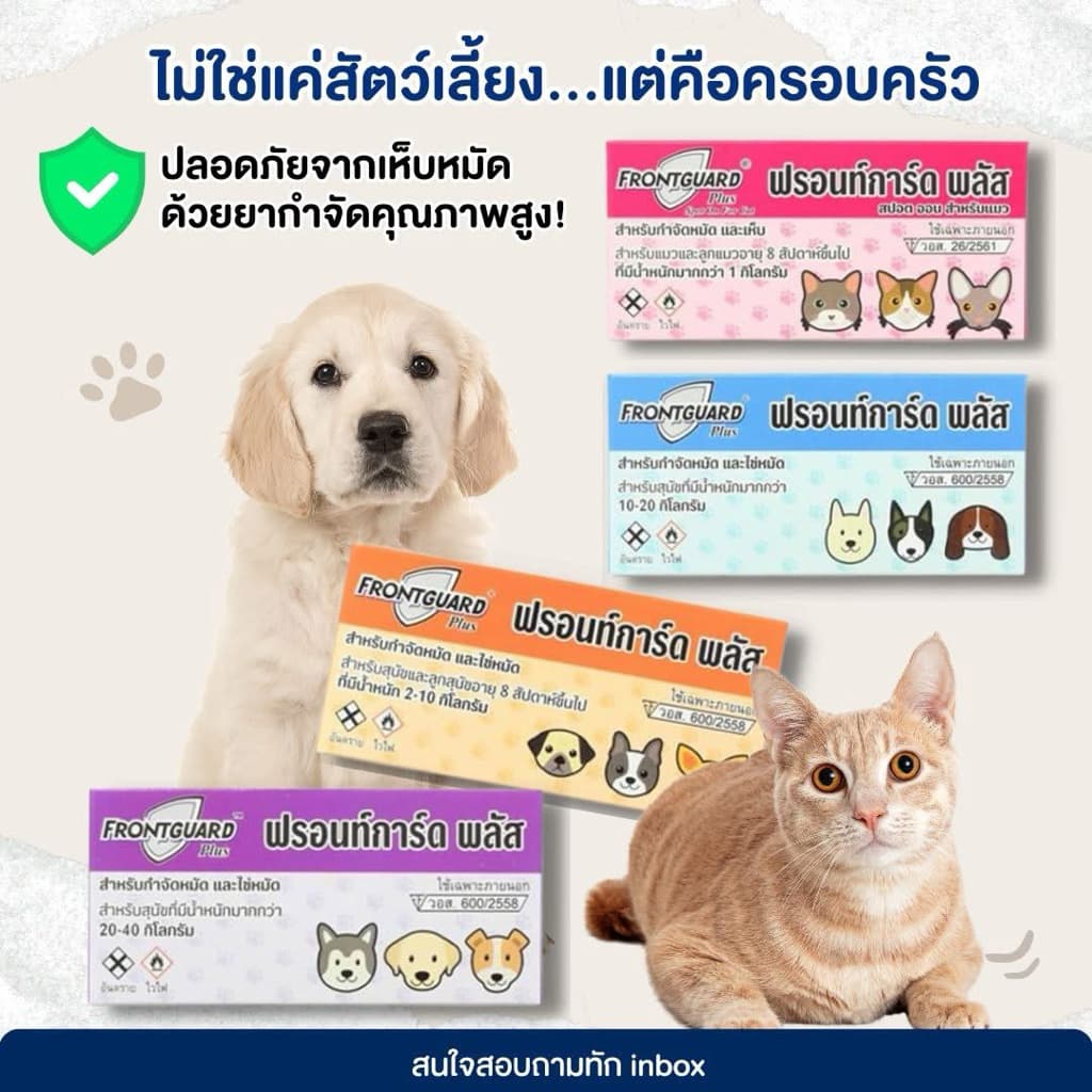 Frontguard plus สำหรับกำจัดหมัดและไข่หมัด ( 1 กล่อง 1 หลอด) - 3