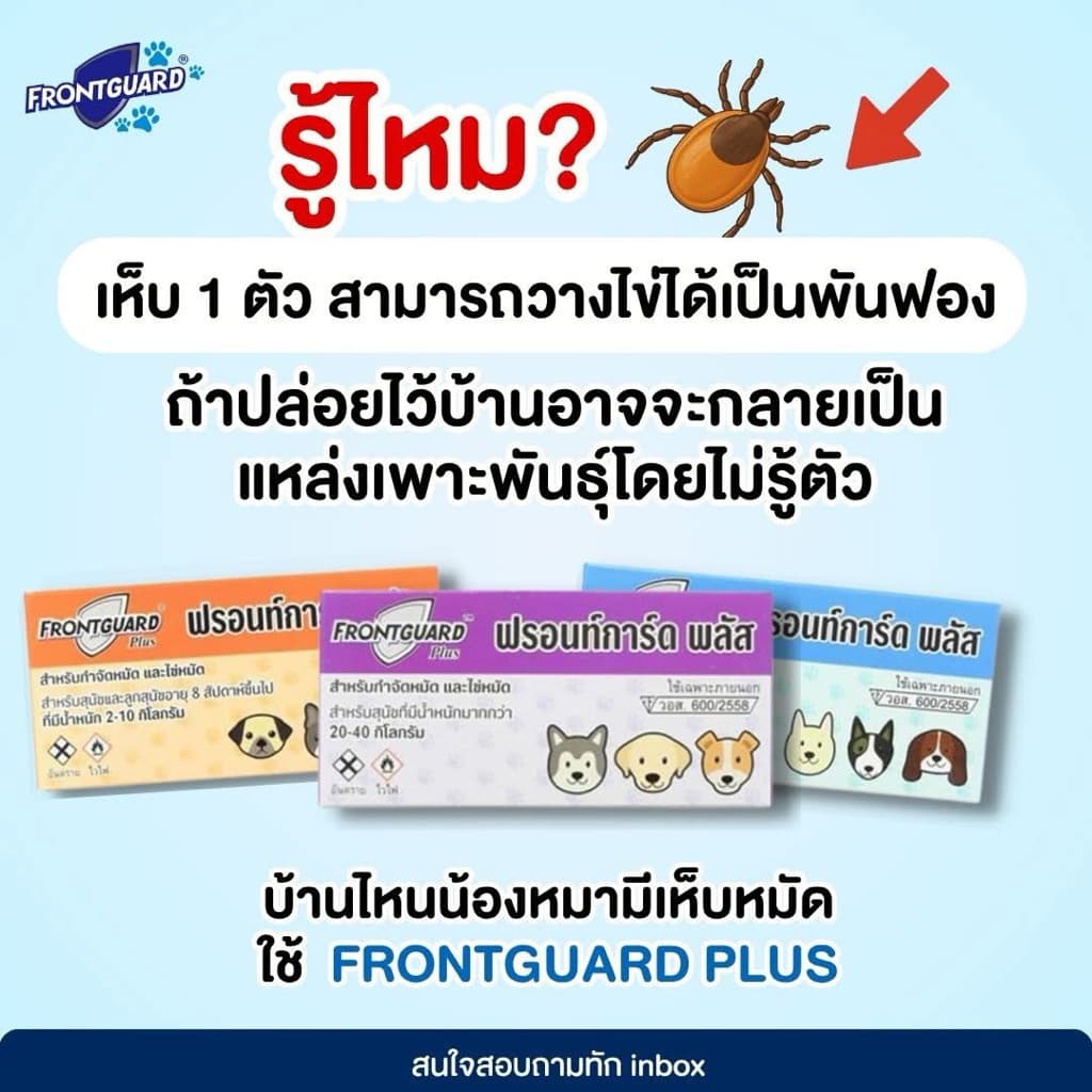 Frontguard plus สำหรับกำจัดหมัดและไข่หมัด ( 1 กล่อง 1 หลอด) - 4