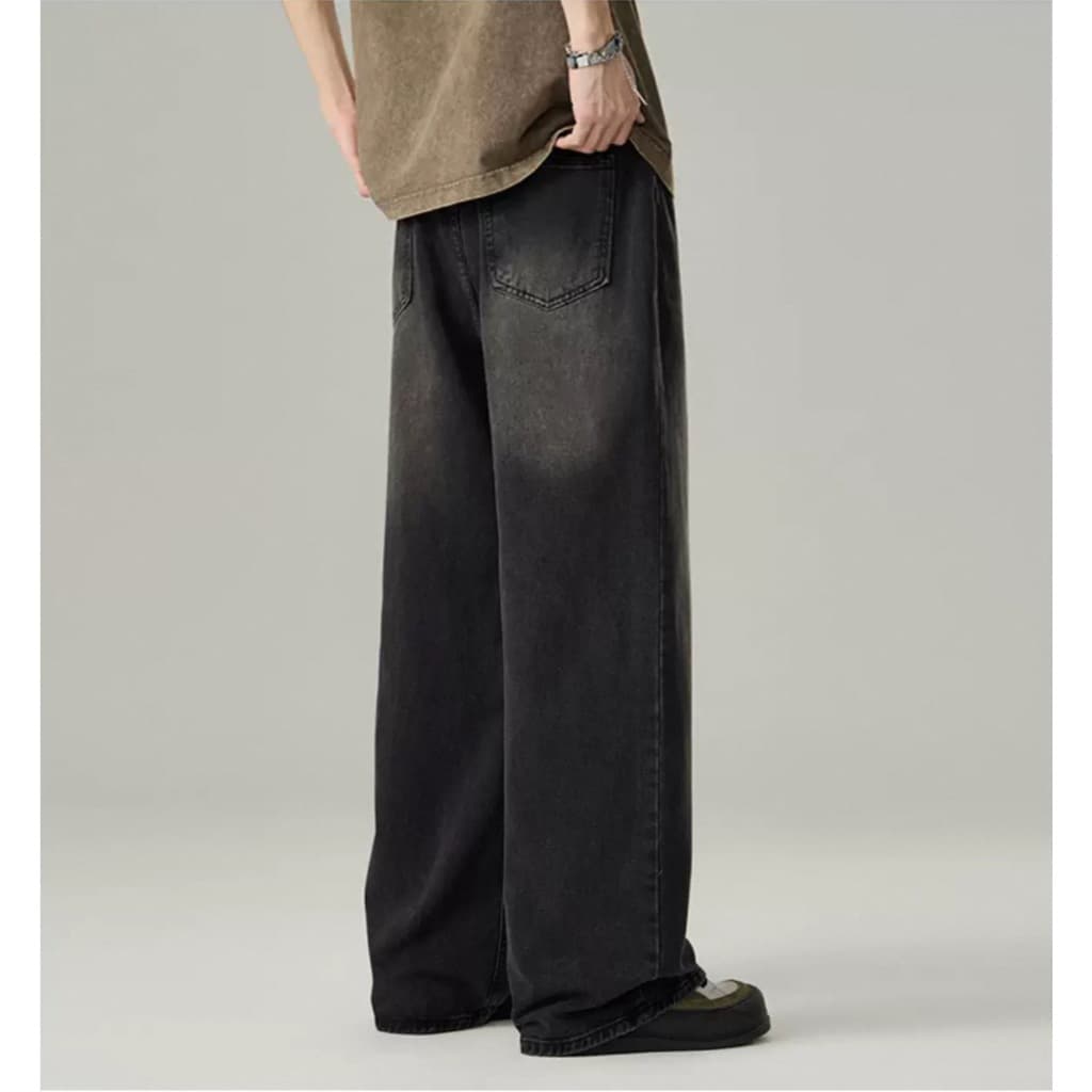 Baggy Jeans 10 สี กางเกงยีนส์ผู้ชายขากว้าง ไซลินไดรต์ พอดี คอปกปานกลางพอดีเก็บอย่างดี - 5