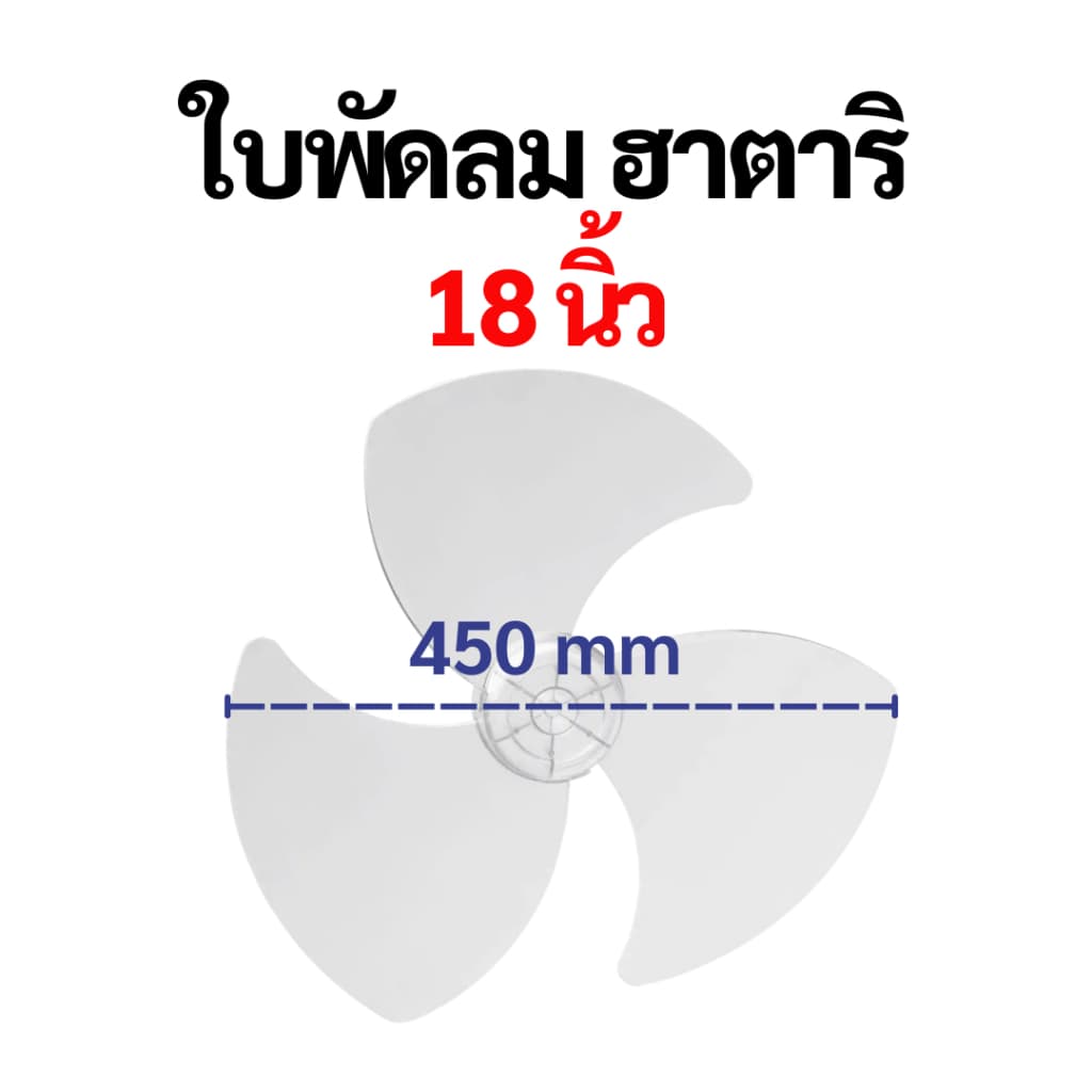 ใบพัดลม Hatari ฮาตาริ เกรด A เหนียวพิเศษ ขนาด 12 14 16 18 นิ้ว  ใบพัด Hatari อะไหล่พัดลม - 4