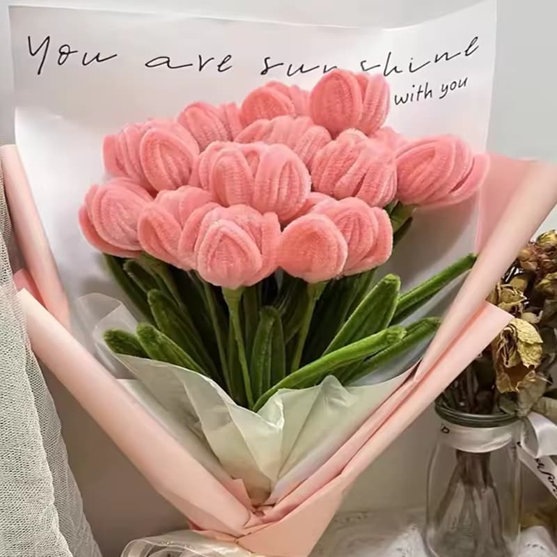 ลวดกำมะหยี่ DIY 100 ชิ้น 30 cm 40สี ความหนา 6มม./8มม. สร้างสรรค์งานประดิษฐ์ต่างๆ สำหรับงานฝีมือ - 4