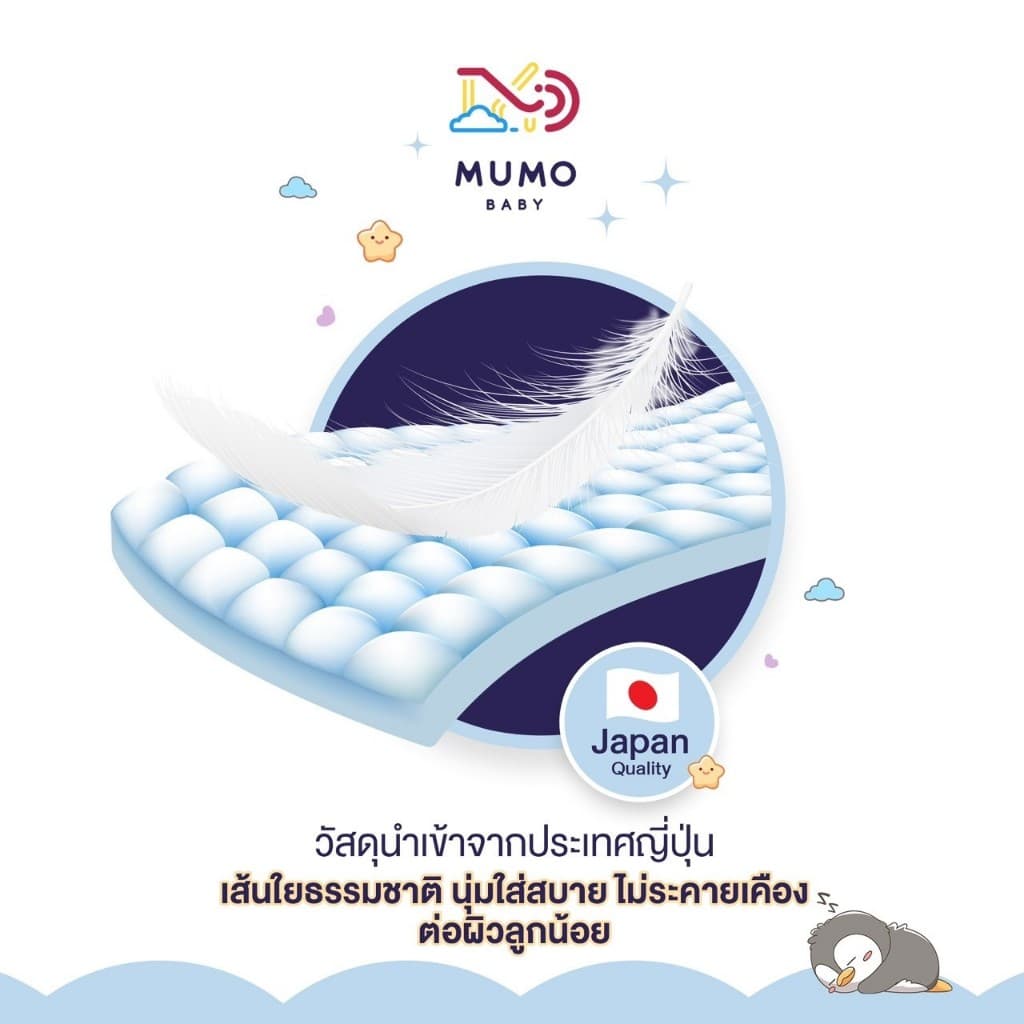Mumo Baby Day&Night Pants ไซส์S-3XL กางเกงผ้าอ้อมเด็ก มูโมะเบบี้ แพมเพิสเด็ก (3แพ็คสุดคุ้ม) - 2