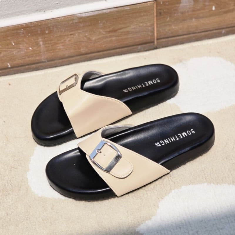 🪅OHODOODEE🪅 รองเท้าหน้าสวมเข็มขัดไบเคนหนัง 🪀 - 3