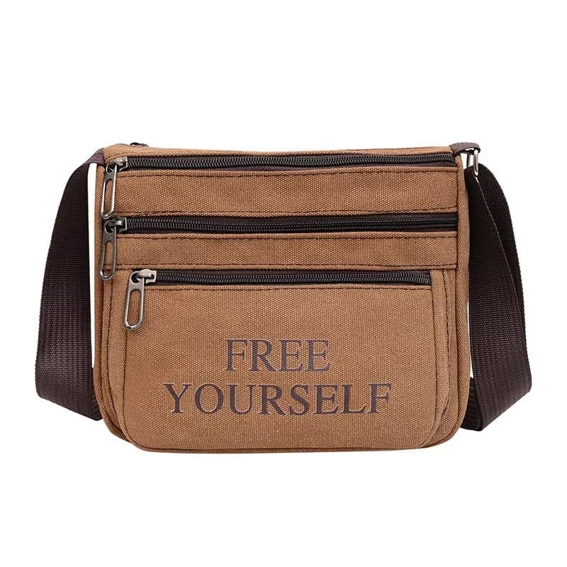 (A140) กระเป๋าสะพายข้าง ผ้าแคนวาส ผู้ชาย - 5