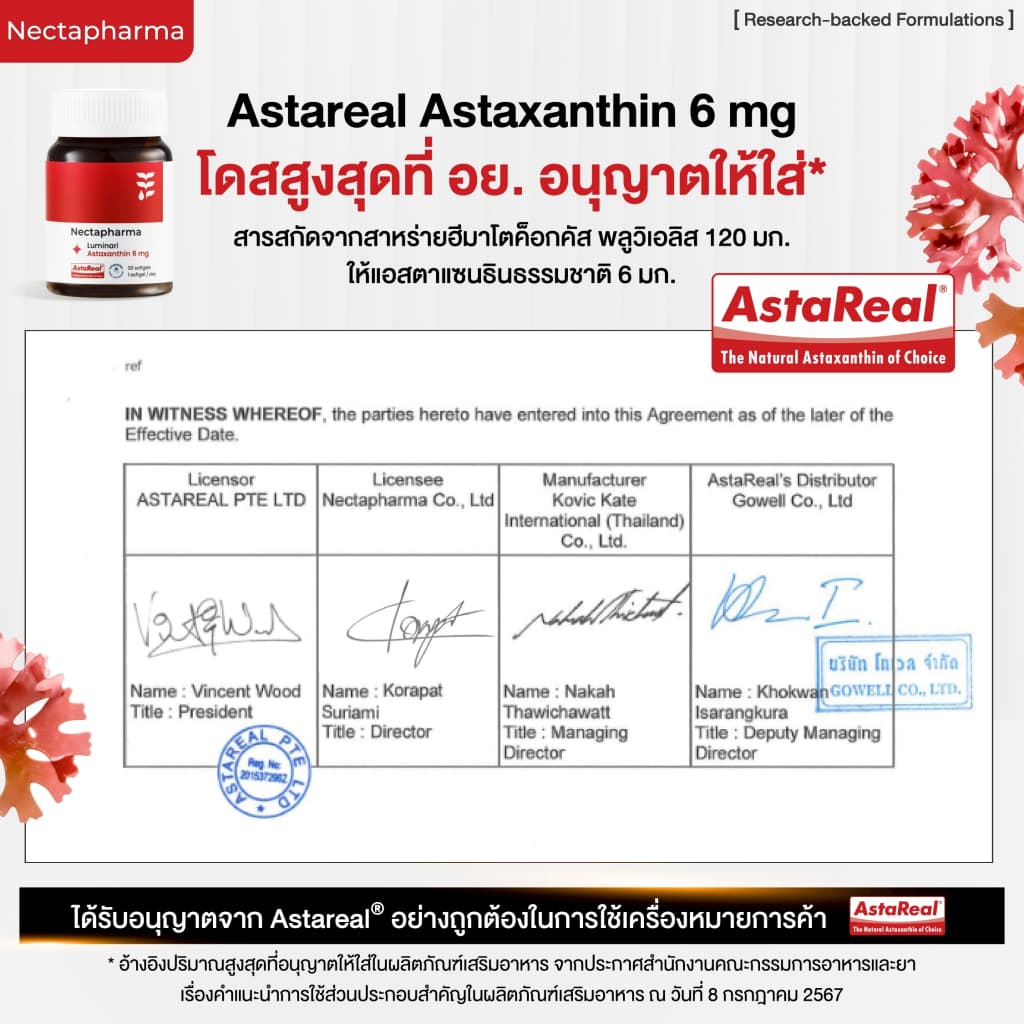 Nectapharma Luminari Astaxanthin ลูมินารี่ แอสตาแซนธิน 6mg - 1