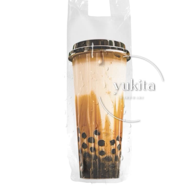 (ราคาส่ง10ห่อ) ถุงใส่แก้วเต็มใบ ไฮโซ ถุงใส่แก้ว ถุงเต็มใบ OK เรียบใส 16 20 22 ออนซ์ กาแฟ ชาไข่มุก - 1