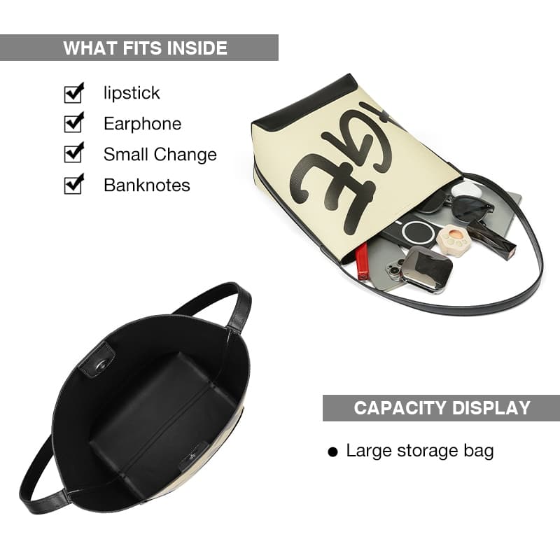 AGE FREE Gabine bag กระเป๋าทรงถังลายคลาสสิกแบบสะพายข้างกระเป๋าาถือbucket bag - 4