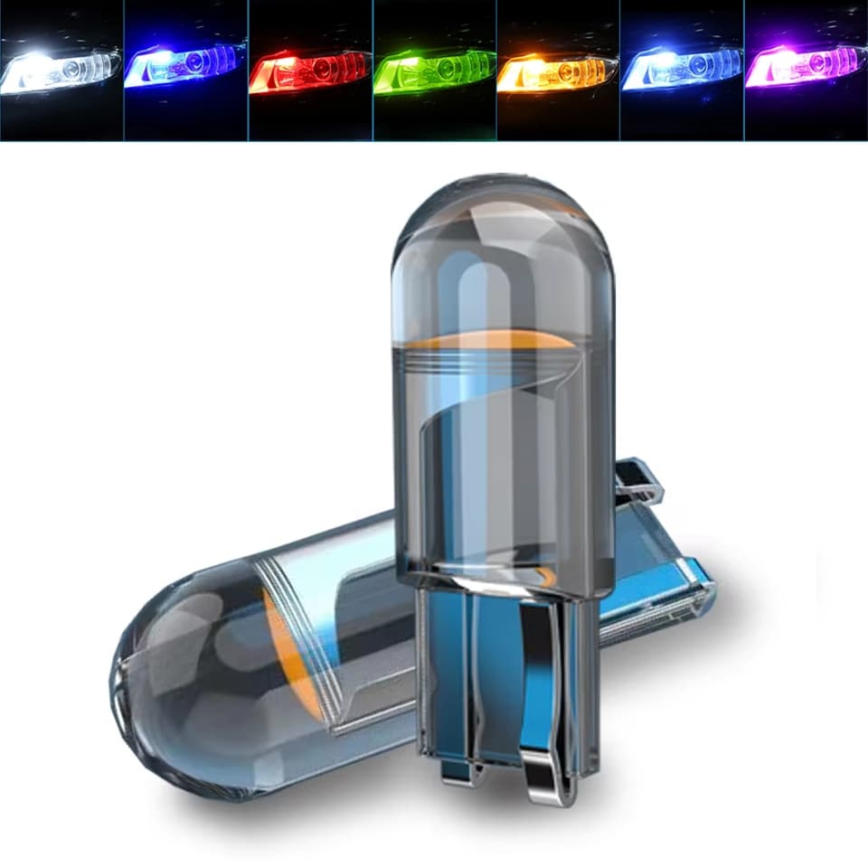 ⚡ประเทศไทย 24 ชั่วโมง⚡หลอดไฟหรี่ ขั้วT10 หลอดไฟติดป้ายทะเบียนรถยนต์ T10 โปร่งใส W5W Cob 194 168 Led