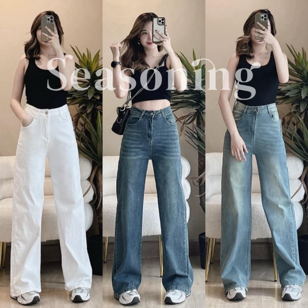 [ใช้โค้ดส่วนลดได้]*ยาว 37-38" * SEASONING รุ่น OG มีไซส์ S-7XL [ ผ้ายืดได้เยอะ ] ขากระบอกใหญ่