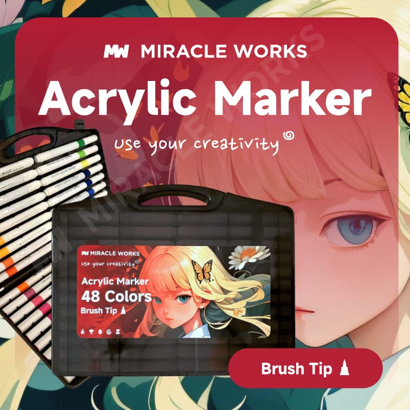 MW 12/24/36/48/60 สี ปากกาอะคริลิค-หัวพู่กัน Brush-tip Acrylic Marker ชุดปากกามาร์กเกอร์อะคริลิค