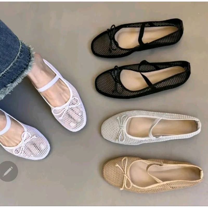 Mary jane รองเท้าแมรี่เจนตาข่ายเซลล์เล็บดีไซน์น่ารักมาก