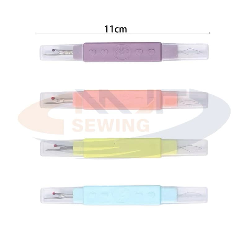 เข็มเลาะด้าย/ที่สนเข็ม 2in1 ที่เลาะผ้า/อุปกรณ์สนเข็ม 2อิน1 ที่เกี่ยวด้าย(ราคาต่อ1ชิ้น/คละสี) - 2