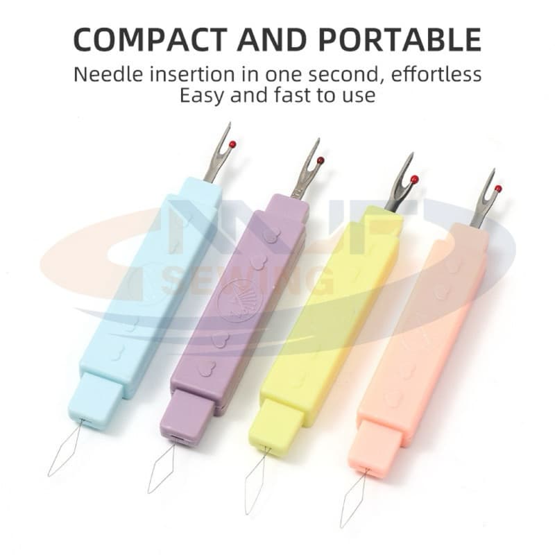 เข็มเลาะด้าย/ที่สนเข็ม 2in1 ที่เลาะผ้า/อุปกรณ์สนเข็ม 2อิน1 ที่เกี่ยวด้าย(ราคาต่อ1ชิ้น/คละสี) - 3