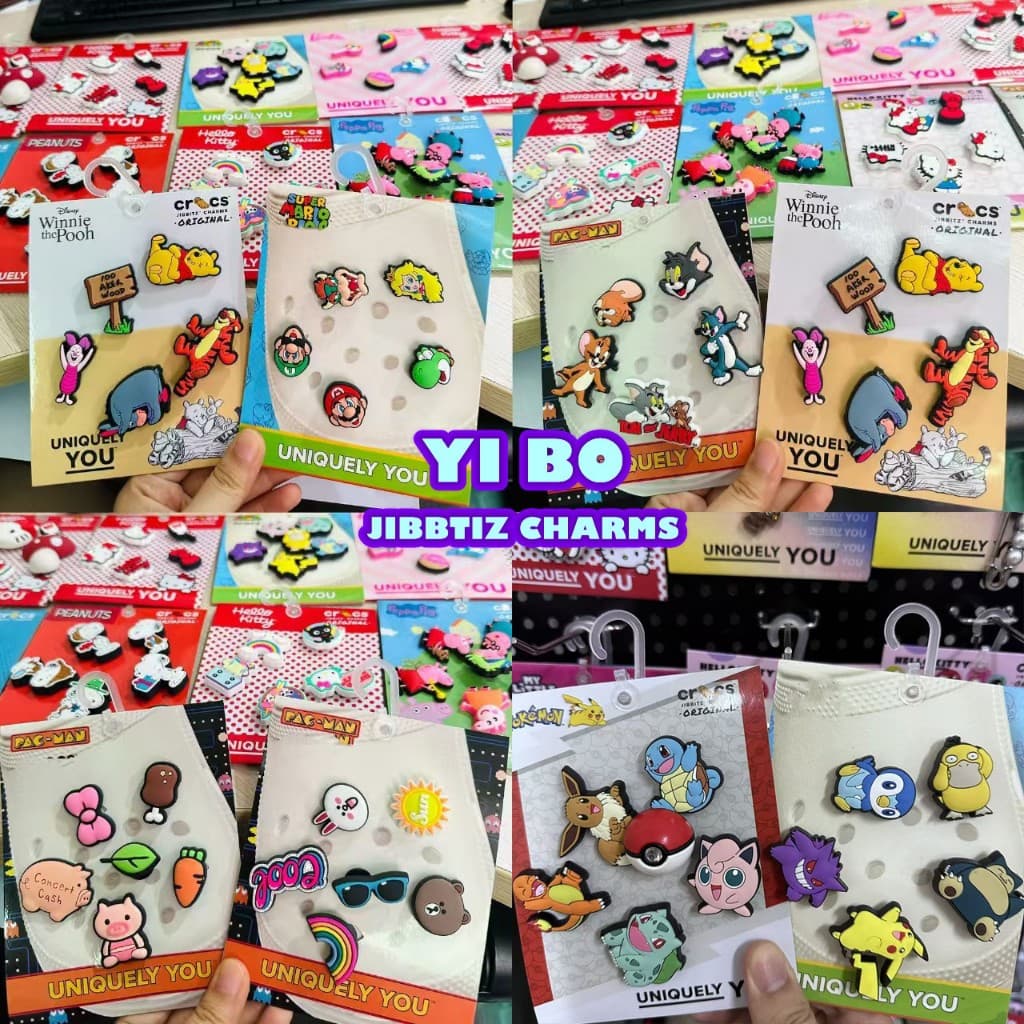 ที่ติดรองเท้า crocs เซ็ต Jibbitz Crocs ชุด, รองเท้าดอกไม้หลุมรองเท้าอุปกรณ์เสริมรองเท้าดอกไม้, การ์ตูนน่ารัก DIY รองเท้า