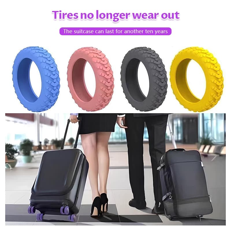 ฝาปิดป้องกันล้อกระเป๋าเดินทาง ฝาครอบป้องกันล้อ ฝาปิดกระเป๋าเดินทางแบบลาก แบบเงียบ 8อัน - 2