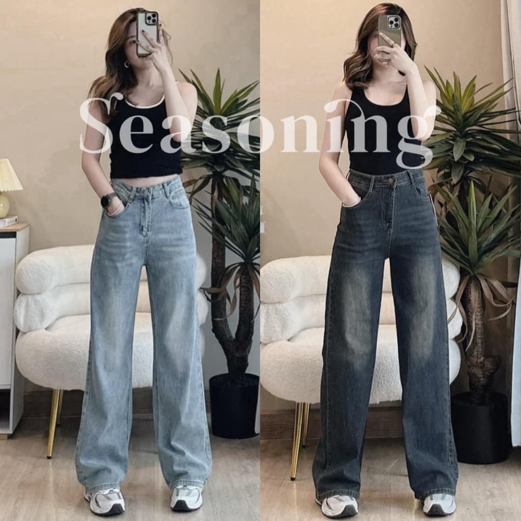 [ใช้โค้ดส่วนลดได้]*ยาว 37-38" * SEASONING รุ่น OG มีไซส์ S-7XL [ ผ้ายืดได้เยอะ ] ขากระบอกใหญ่ - 2