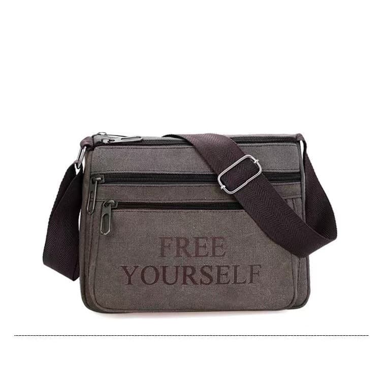 (A140) กระเป๋าสะพายข้าง ผ้าแคนวาส ผู้ชาย - 2