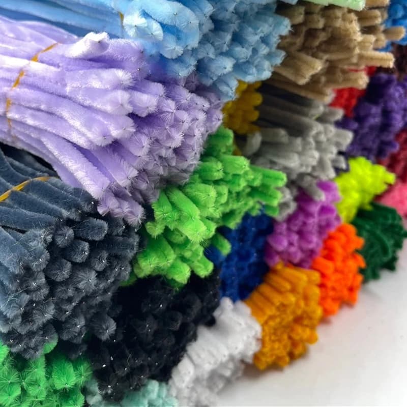 ลวดกำมะหยี่ DIY 100 ชิ้น 30 cm 40สี ความหนา 6มม./8มม. สร้างสรรค์งานประดิษฐ์ต่างๆ สำหรับงานฝีมือ - 1