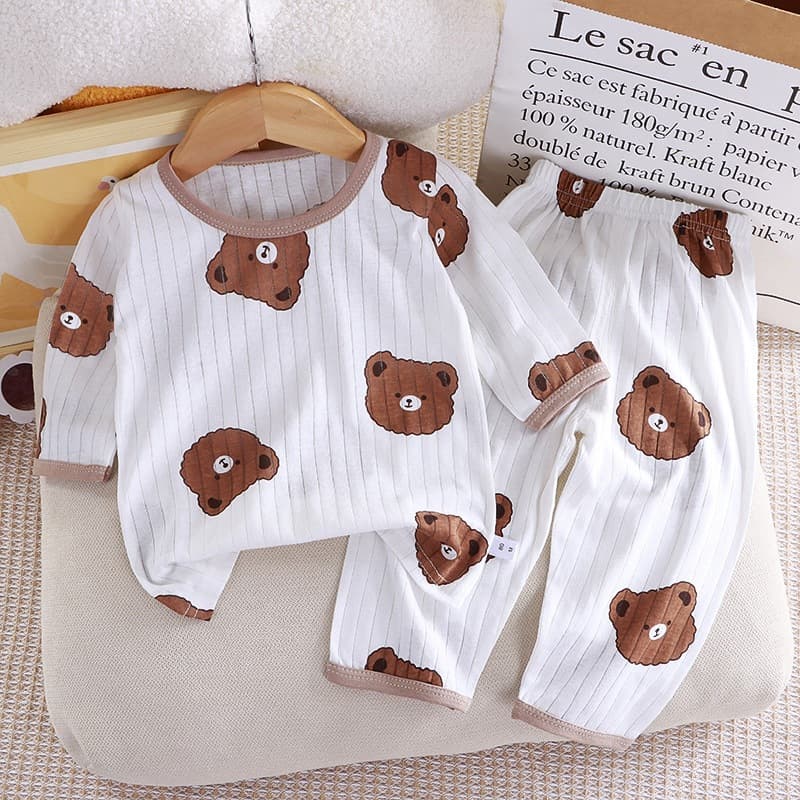 ชุดนอนเด็กลายการ์ตูน ชุดเซ็ท 2 ชิ้น 7 ส่วน ผ้าฝ้ายผ้าใยไผ่ เนื้อผ้าบาง นุ่ม #T13151 - 6