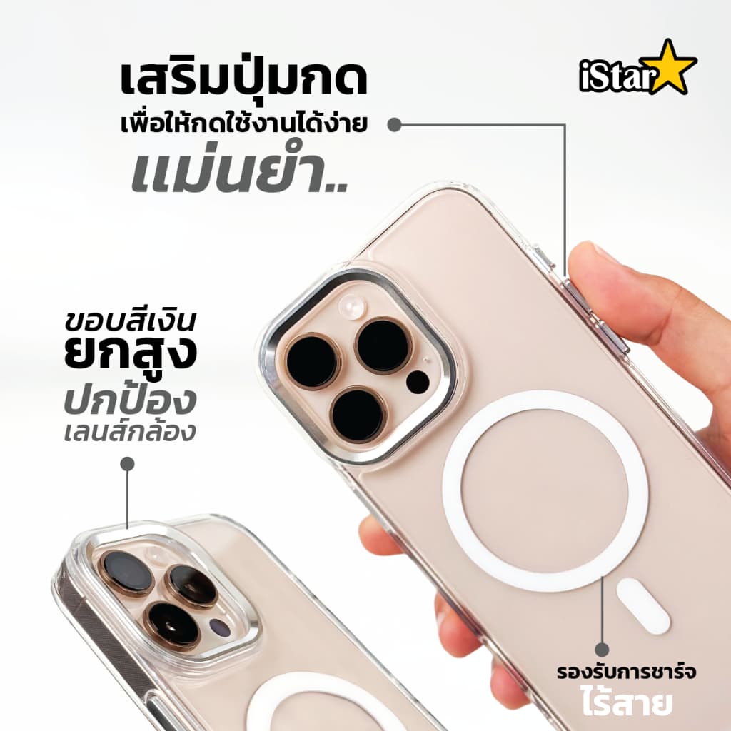 [iStar] เคสใส แม่เหล็ก ป้องกันการชน เคสไอโฟน 17ProMax 17 16 pro max 16plus 15proamx 15 13 14 12 11 - 4