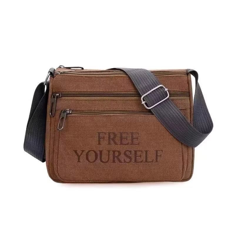 (A140) กระเป๋าสะพายข้าง ผ้าแคนวาส ผู้ชาย - 1