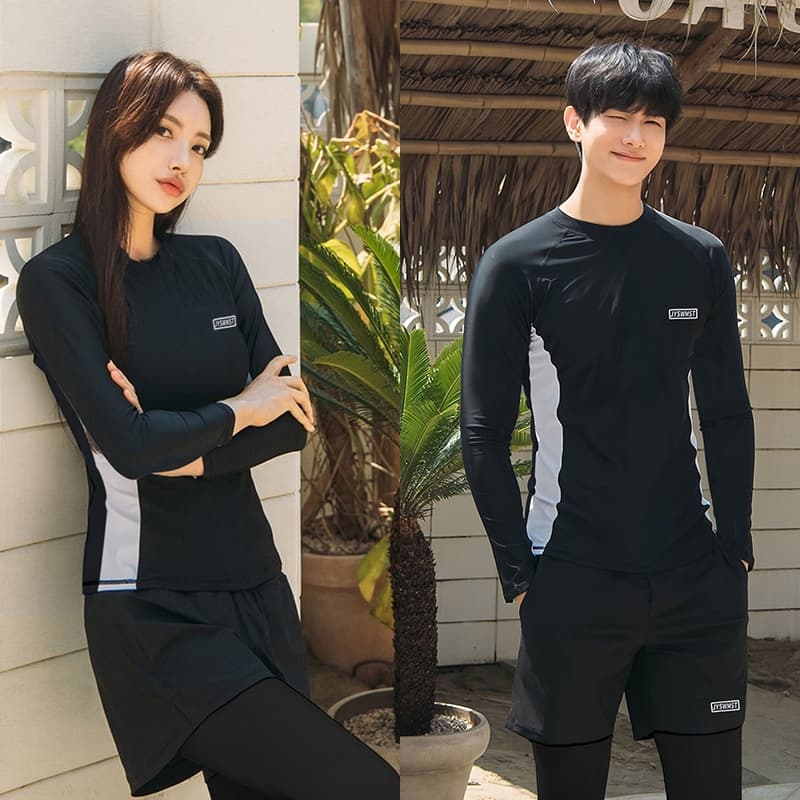 ชุดว่ายน้ำแขนยาว ชุดดำน้ำ คู่รัก กันUV ชุดว่ายน้ำ ผู้ชายและผู้หญิง - 6
