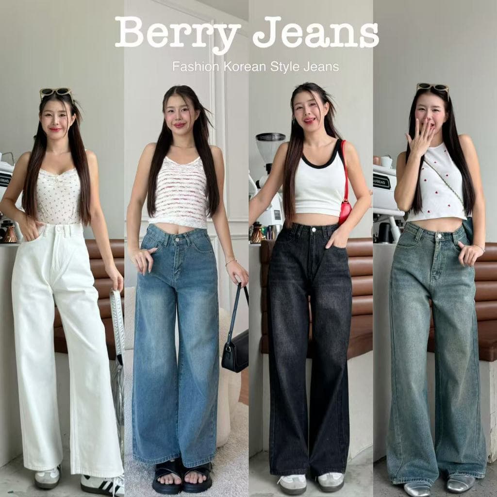 กางเกงยีนส์เอวสูง ทรงลิซ่า กระบอกใหญ่ ทรงสวย ใส่ สบาย แมทง่าย ใส่ได้ทุกลุค