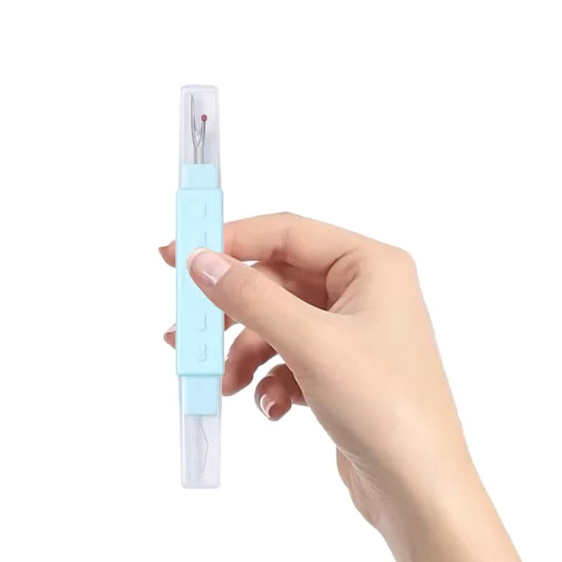 เข็มเลาะด้าย/ที่สนเข็ม 2in1 ที่เลาะผ้า/อุปกรณ์สนเข็ม 2อิน1 ที่เกี่ยวด้าย(ราคาต่อ1ชิ้น/คละสี) - 4