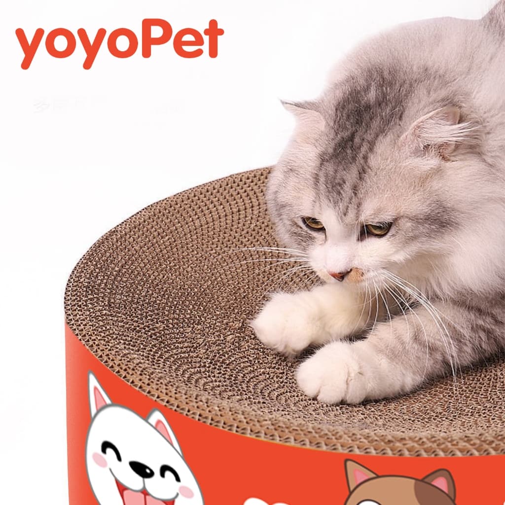 yoyopet : ที่ลับเล็บแมว+แคทนิป อ่างลับเล็บ ของเล่นแมว ที่นอนแมว 2in1แผ่นลับเล็บ ที่ฝนเล็บสัตว์เลี้ยง - 2