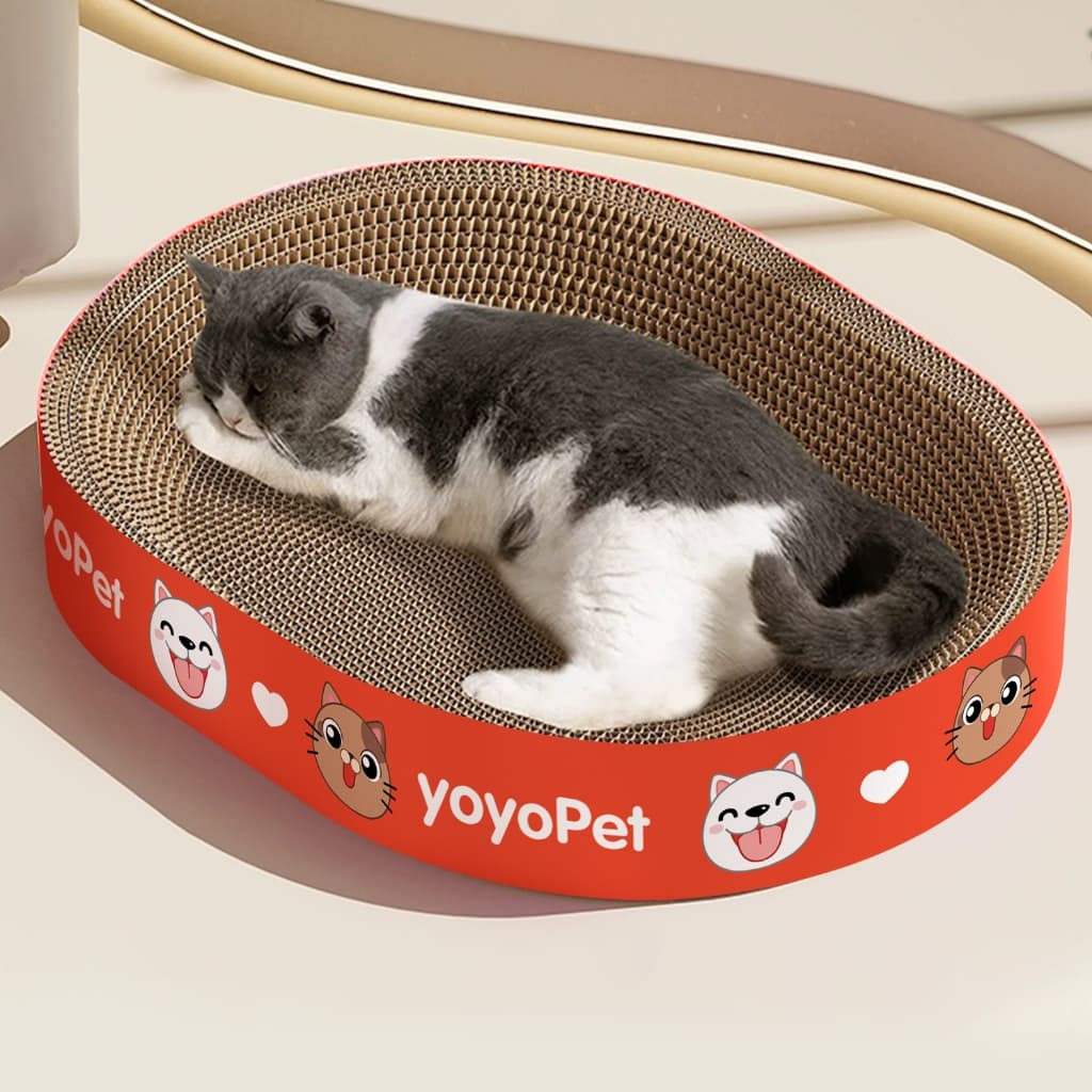 yoyopet : ที่ลับเล็บแมว+แคทนิป อ่างลับเล็บ ของเล่นแมว ที่นอนแมว 2in1แผ่นลับเล็บ ที่ฝนเล็บสัตว์เลี้ยง - 6