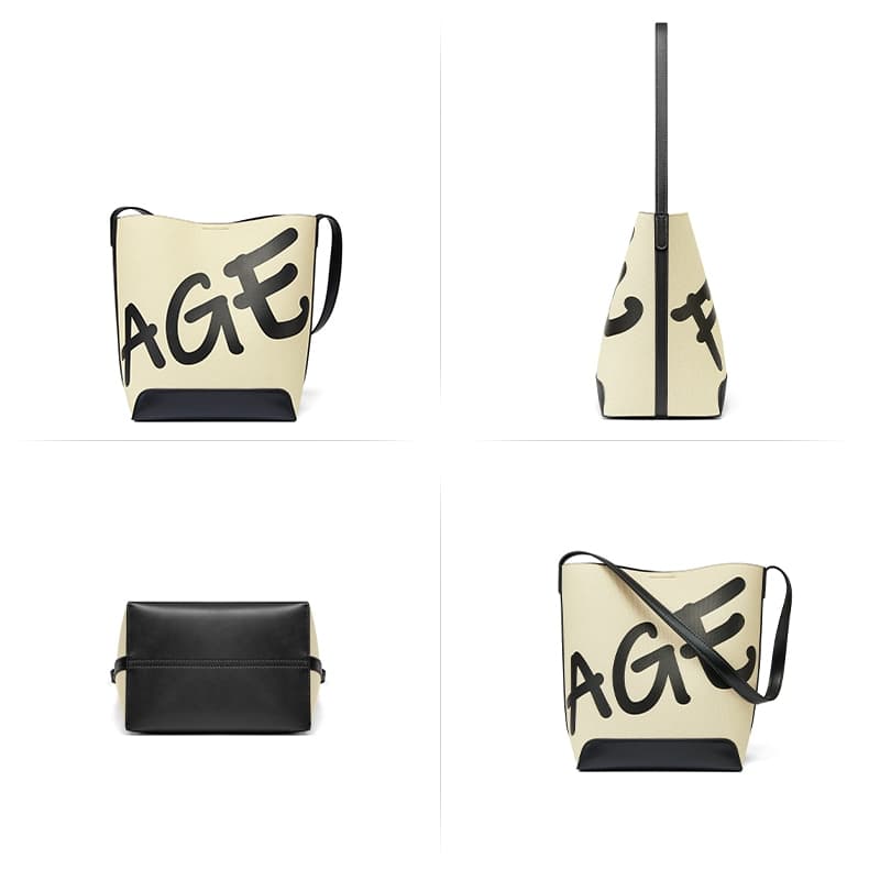 AGE FREE Gabine bag กระเป๋าทรงถังลายคลาสสิกแบบสะพายข้างกระเป๋าาถือbucket bag - 5